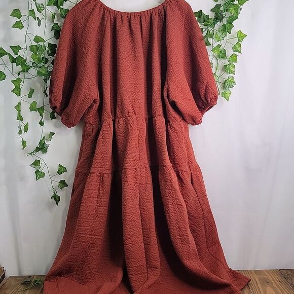 Polagram. Elegant Quilted Dress.. Gorgeous Rust Color. Size 2XL. NWT - Picture 4 of 9